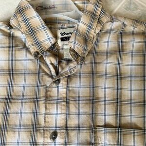 Wrangler Riata Yellow brown Plaid Cotton Long Sleeve Buttondown